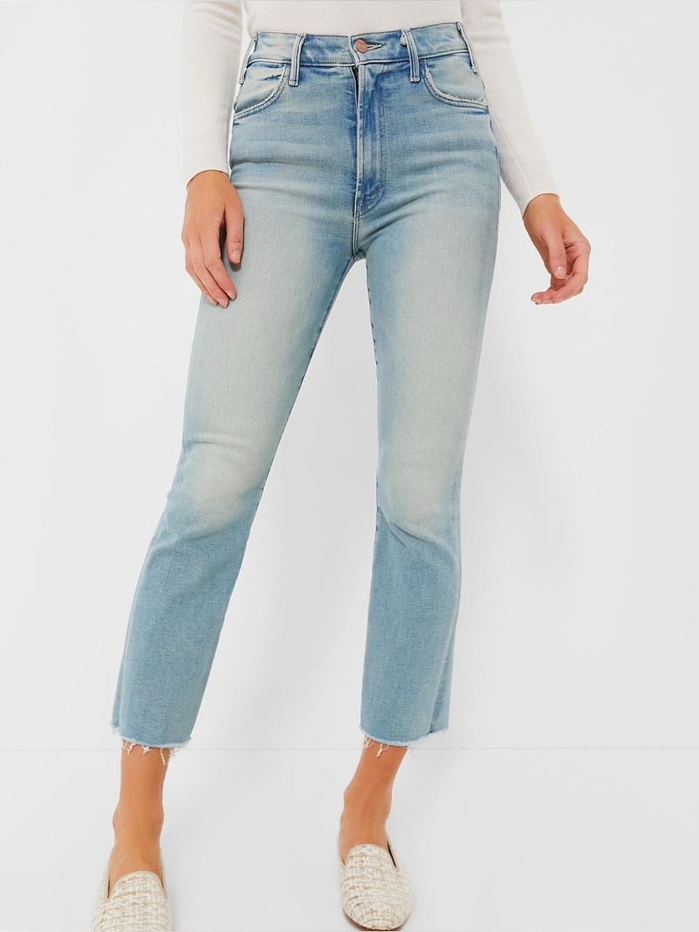 MOTHER Denim The Hustler Ankle Fray Jeans in Au Revoir Size 28